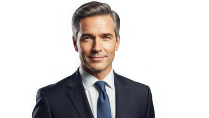 Professional businessman in a suit isolated on transparent background