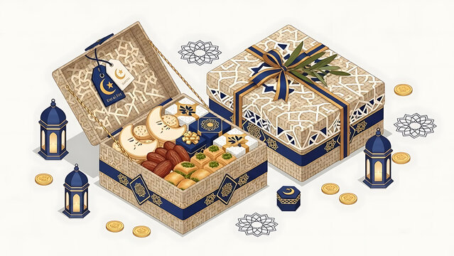 Premium Eid al-Fitr Hampers Flat Lay