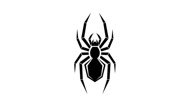 Black Spider Silhouette with Detailed Legs and Body Design.