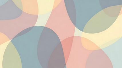 Minimalist Pastel Abstract Background with Soft Overlapping Fluid Shapes