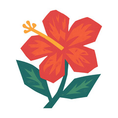 Fototapeta premium PNG Vibrant tropical hibiscus illustration