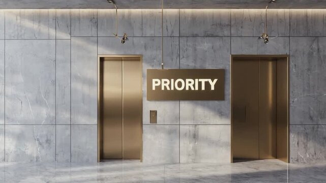 Priority sign in the elevator.