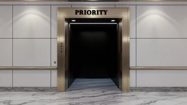Priority sign in the elevator.
