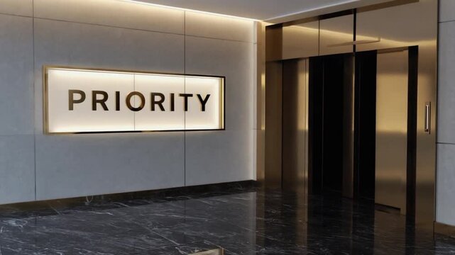Priority sign in the elevator.