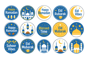 Obraz premium Ramadan and Eid Celebration Labels