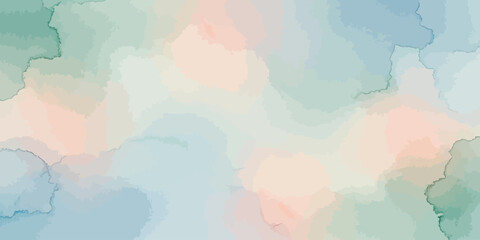 Obraz premium Abstract Pastel Watercolor Texture Background Muted Blue Green Pink Wash Design Vector