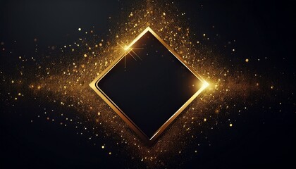 abstract arrow gold particles dark background