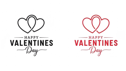 Happy Valentines Day isolated on white a transparent background