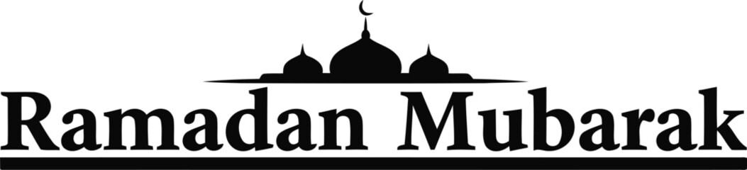 Ramadan Mubarak vector illustration with mosque silhouette for Islamic holiday greetings © artificial_azad!