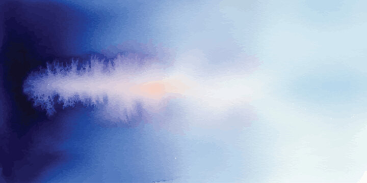 Dark blue watercolor background vector with light diffusion effect and gradient texture