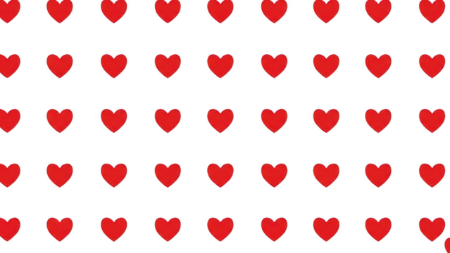 Simple seamless pattern Red hearts isolated on white a transparent background - Powered by Adobe
