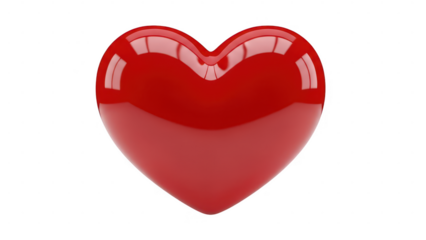 Valentine concept 3d red heart in speech bubble object isolated on white a transparent background
