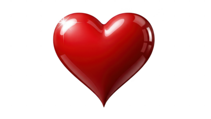 Valentine concept 3d red heart in speech bubble object isolated on white a transparent background