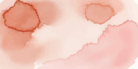 Fototapeta premium Abstract Watercolor Background Vector Soft Pink and Terracotta Wash Texture Artistic Paint Splatter