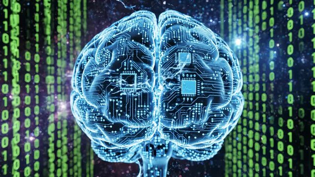 Artificial intelligence brain with binary code