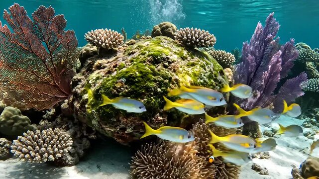 Underwater coral reef with fish