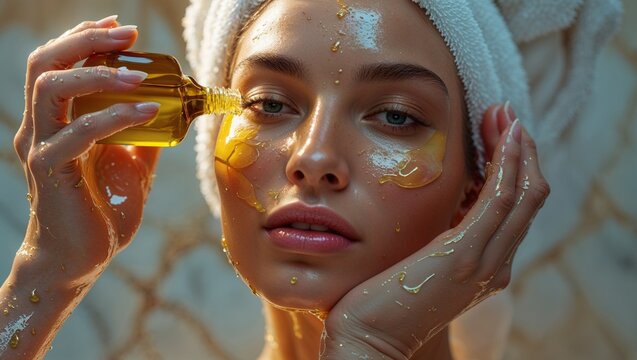 Ancient Roman Matron Beauty Ritual: Applying Olive Oil in Cinematic Highlight