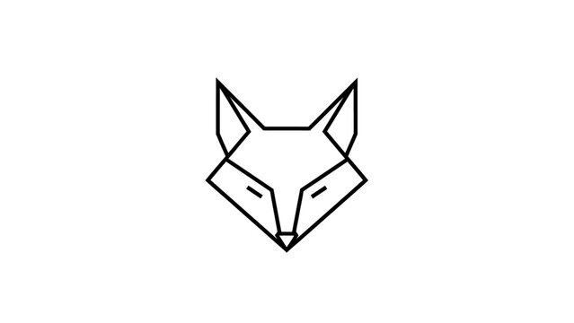 Minimalist fox head logo design in outline style.