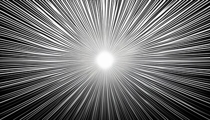 a simple black sunburst or starburst pattern formed by evenly spaced straight lines radiating outward from a perfect circle against a white background a stylized sun or light burst effect