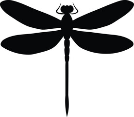 Minimal dragonfly silhouette vector for elegant design