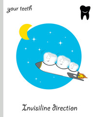 Funny teeth Invisiline direction teeth invisible braces silicone trainer.eps