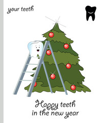 Funny teeth vetor in the new year.eps