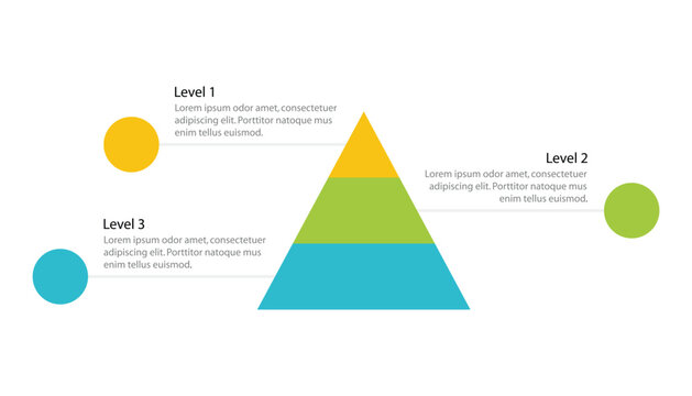 3 Levels Pyramid Infographic Template Design