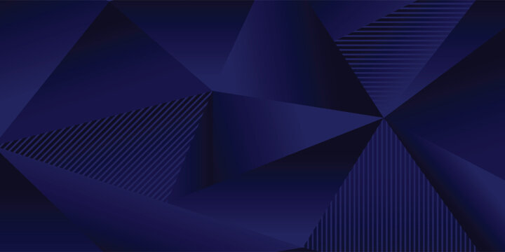 Blue Abstract Geometric Background With Triangles And Striped Patterns For Modern Design