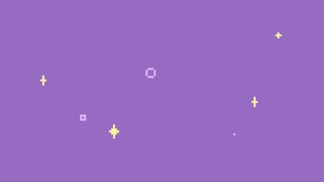 Twinkle Stars in 8-bit Pixel Art, Purple Loop Background