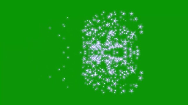 Magic glitter sparkle trail, pixie dust path, white glowing fairy sparkle line burst, magic dust, christmas stars isolated on a green screen, glitter stars particles background overlay. 4k animation