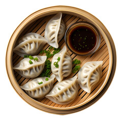 Steamed Dumplings in Bamboo Basket