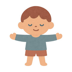 Obraz premium PNG Cute paper child illustration