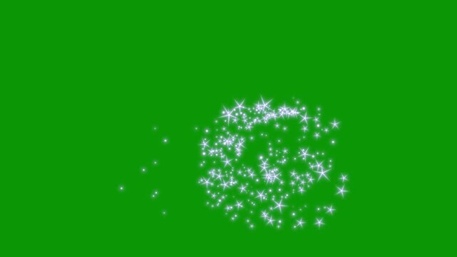 Magic glitter sparkle trail, white glowing fairy sparkle line burst, magic dust, pixie dust path, christmas stars isolated on a green screen, glitter stars particles background overlay. 4k animation