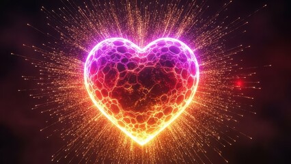 Fototapeta premium Valentine's day heart with sparkling lights love concept