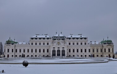 Schloss Belvedere in Wien, &Ouml;sterreich im Winter