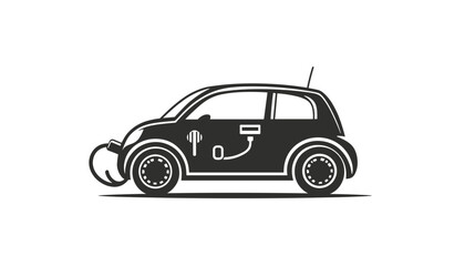 Electric Car Charging Station Illustration.