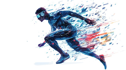 Man Running with Dynamic Motion Blur.