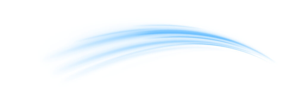 Neon blue laser speed lines form futuristic wave motion along a city road with flowing traffic. Light dynamic trail energy swirl follows glowing lines. Futuristic vector illustration PNG.