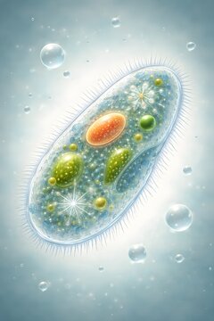 Paramecium Microorganism Close-Up View