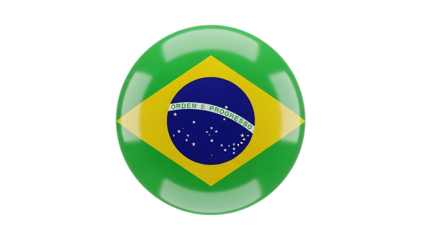 Brazilian flag isolated on transparent background