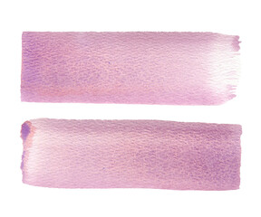 Abstract pastel pink, lilac, purple, muted gradient color watercolor brush strokes with granulation texture. Hand drawn wide paint swatches for creative backdrop and graphic design.
