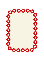 Obraz premium Love Heart Frame Banner for Invitation Card Birthday Party and Valentine's Day Vector Lace Coquette Border