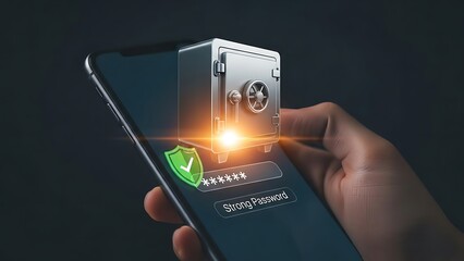 Smartphone security with digital vault and strong password protection mobile phone safe