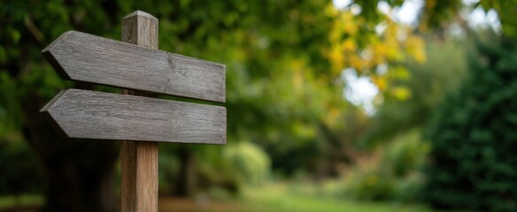 The trail marker signpost evokes uncertainty about the choices that shape our journey.