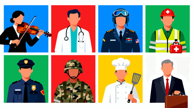 Illustrated professions and roles
