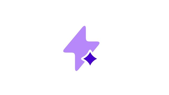 The purple lightning bolt with a sparkle represents a quick action or AI-powered suggestion designed to enhance the user experience