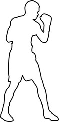 Outline silhouette of a boxer.