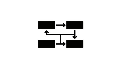 Fototapeta premium Flowchart Diagram Illustrating a Process with Four Steps.