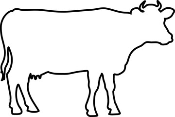 Outline silhouette of a cow.