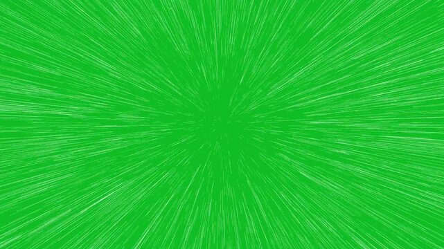 Bright speed of light seamless loop animation on green screen background. Warp drive- Warp speed hyperdive spaceflight. Cosmic light burst- Wormhole dazzling star trails inspired sci fi classics.